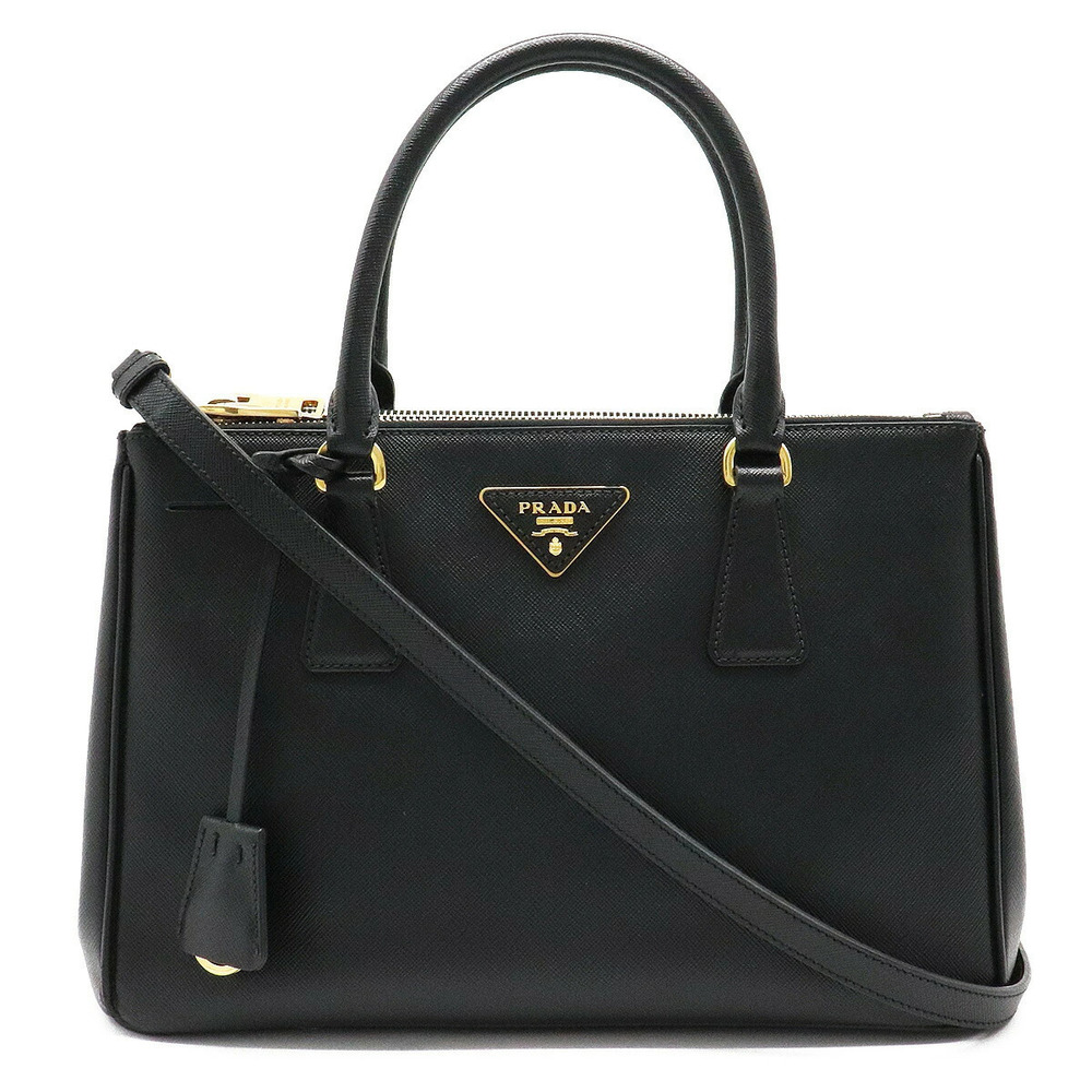 Prada Saffiano Lux Handbag Crossbody Bag Leather Black Nero Black